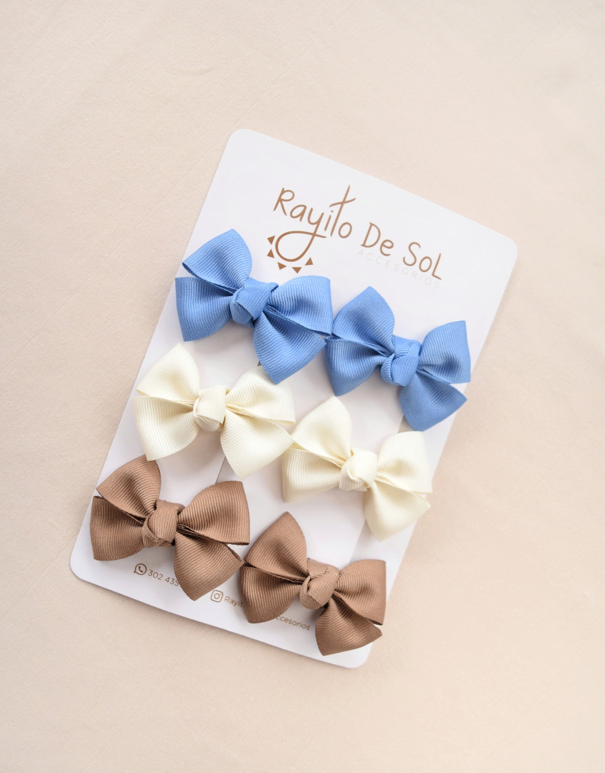 Set x3 pares de pinzas Moño Lety mini