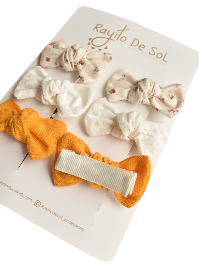 Set x3 pares de moños Milu mini