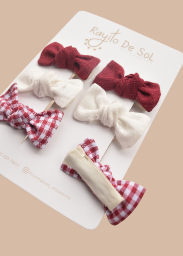 Set x3 pares de moños Milu mini