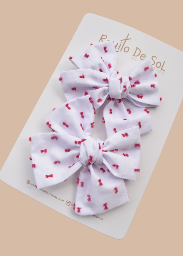 Par de pinzas Moño Classic marfil chispas