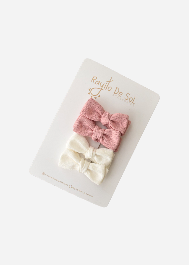 Set x4 Pinzas moños Charlotte mini