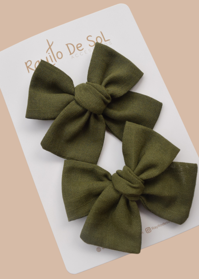 Par de pinzas Moño Classic verdes