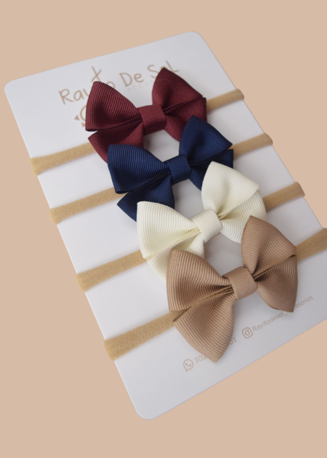 Set x4 cintillos Moño Frida navideños