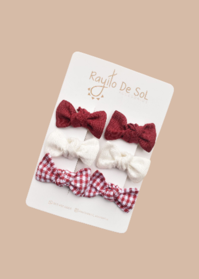 Set x3 pares de moños Milu mini
