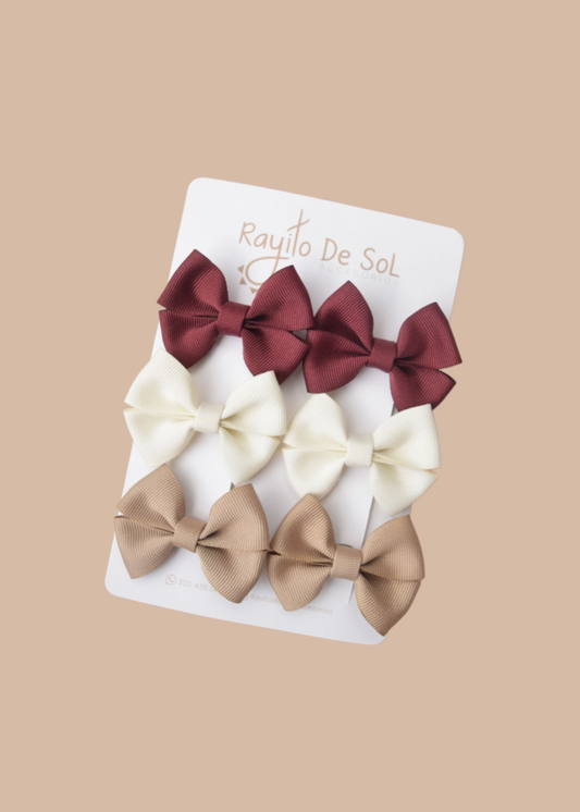 Set x3 pares moño Frida Navideños