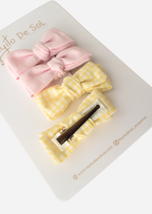 Set x4 Pinzas moños Charlotte mini