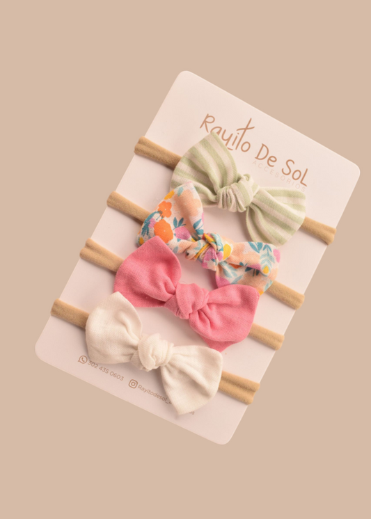Set x4 cintillos Moño Milu