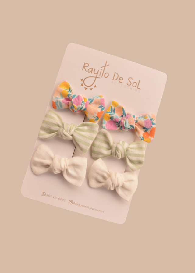 Set x3 pares de moños Milu mini