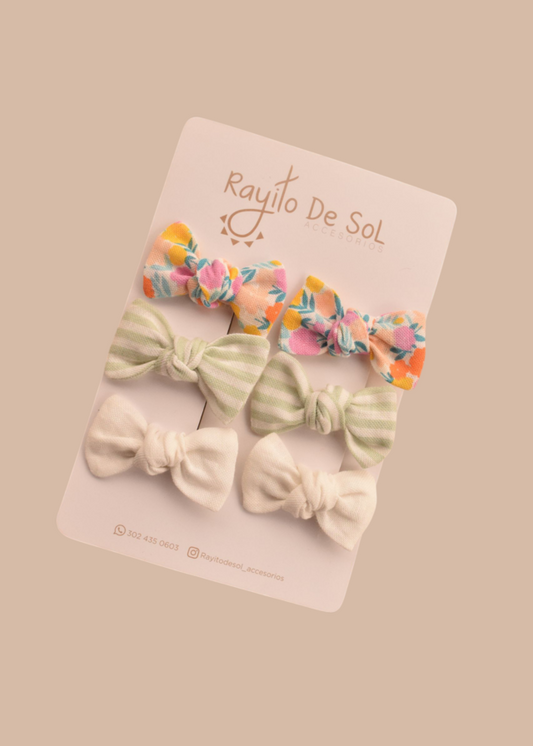 Set x3 pares de moños Milu mini