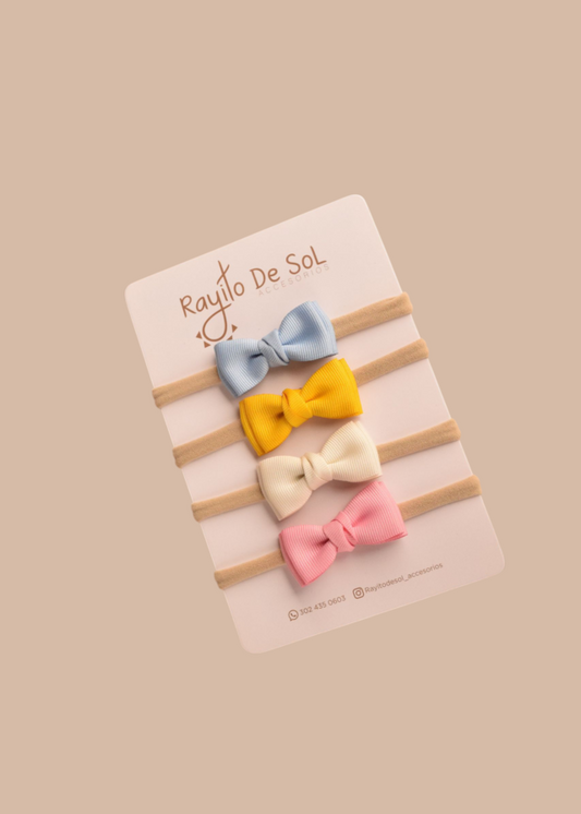 Set x4 cintillos Moño Meli