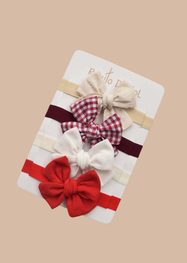 Set x4 cintillos Moño Basic