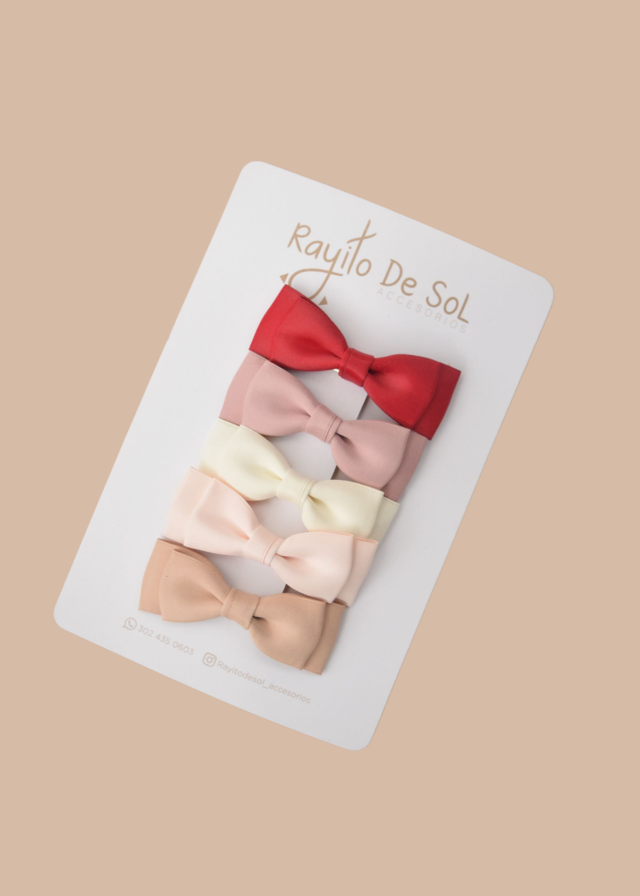 Set x5 pinzas Moño Vera