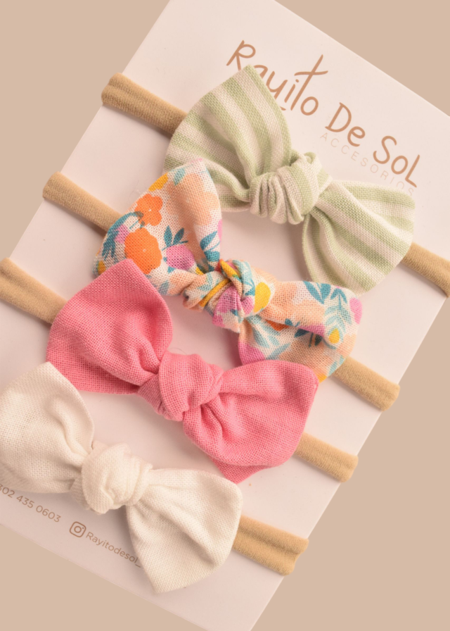 Set x4 cintillos Moño Milu