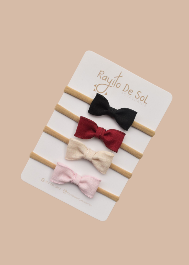 Set x4 cintillos Moño Helena