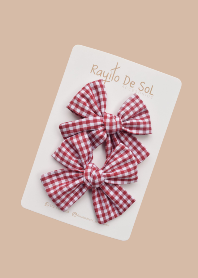 Par de pinzas Moño Classic cuadros