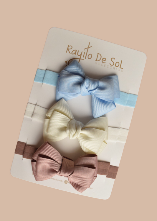 Set x3 cintillos Moño Bruna