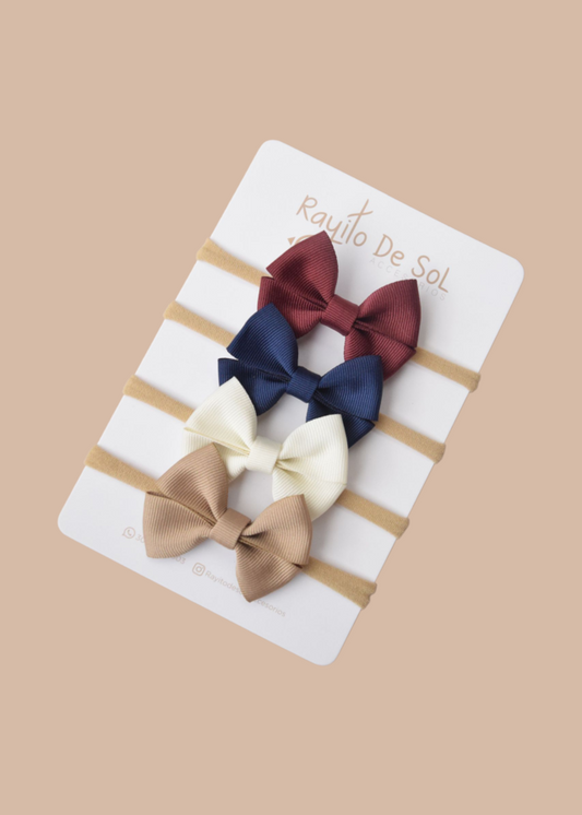 Set x4 cintillos Moño Frida navideños