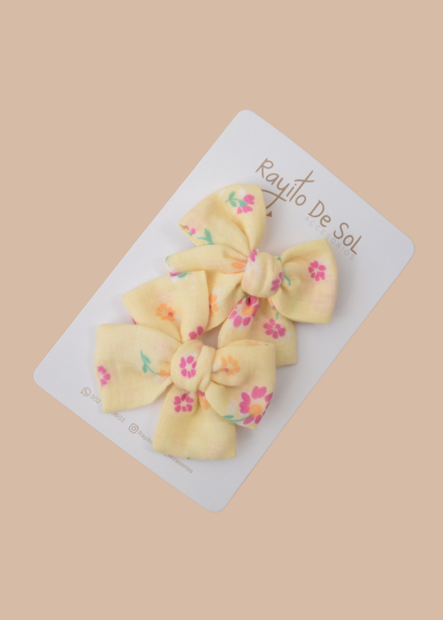 Par de pinzas Moño Classic estampados