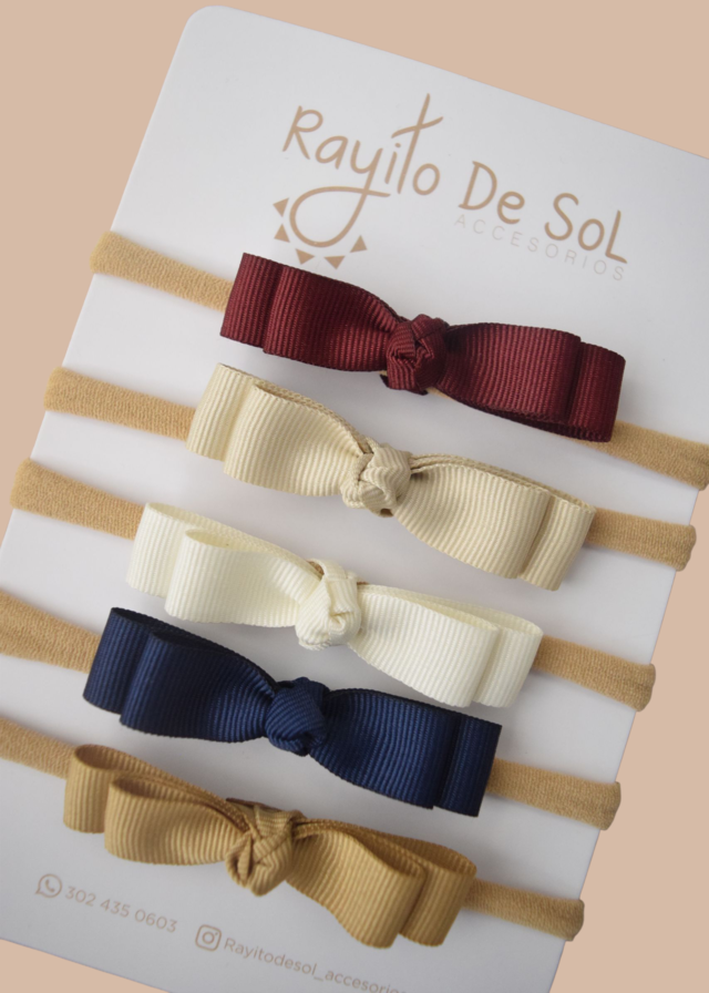 Set x5 cintillos Moño Pia navideños