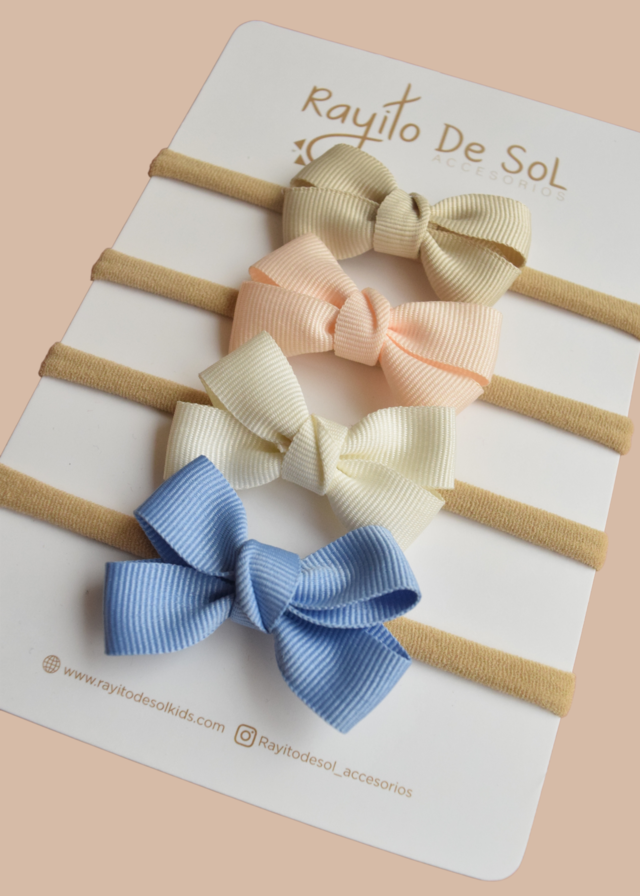 Set x4 cintillos Moño Renata