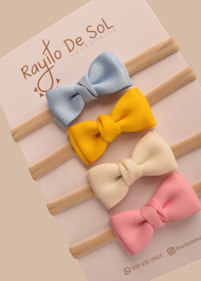 Set x4 cintillos Moño Meli