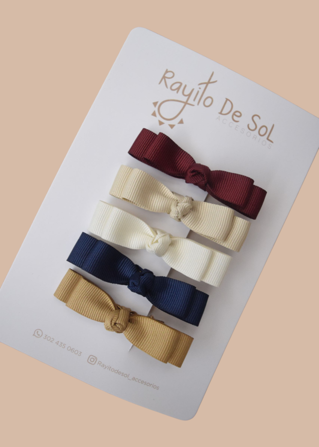 Set x5 pinzas Moño Pia navideños