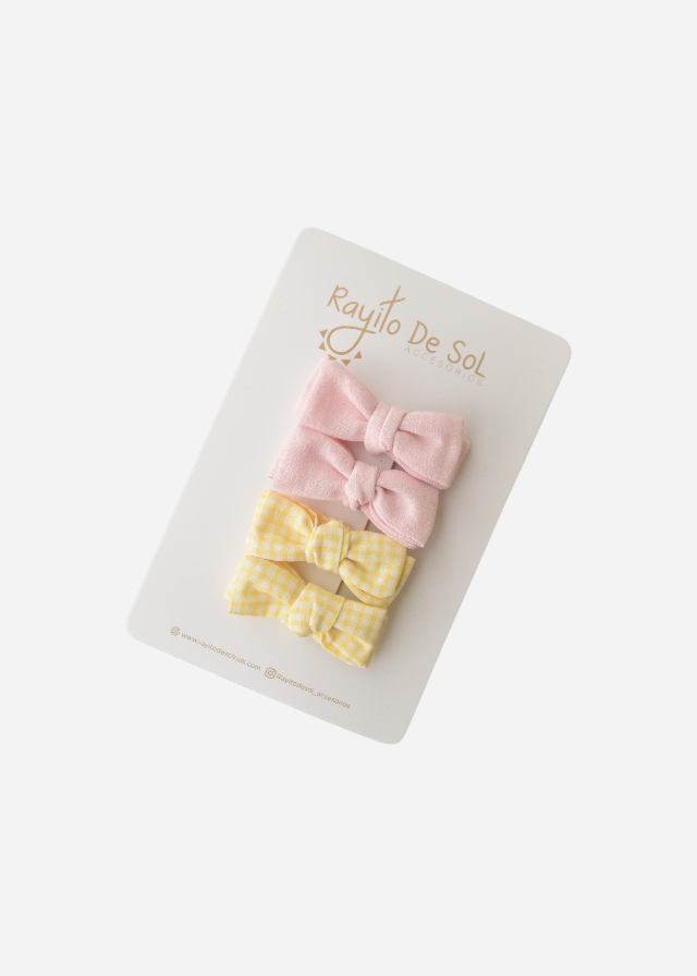 Set x4 Pinzas moños Charlotte mini