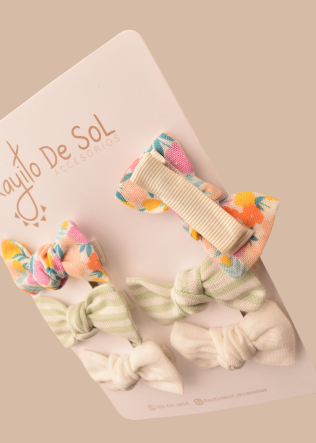 Set x3 pares de moños Milu mini