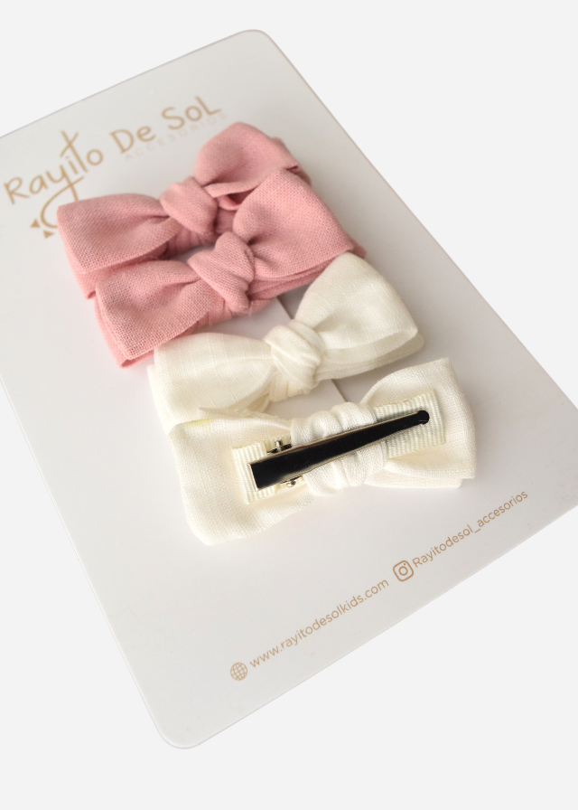 Set x4 Pinzas moños Charlotte mini