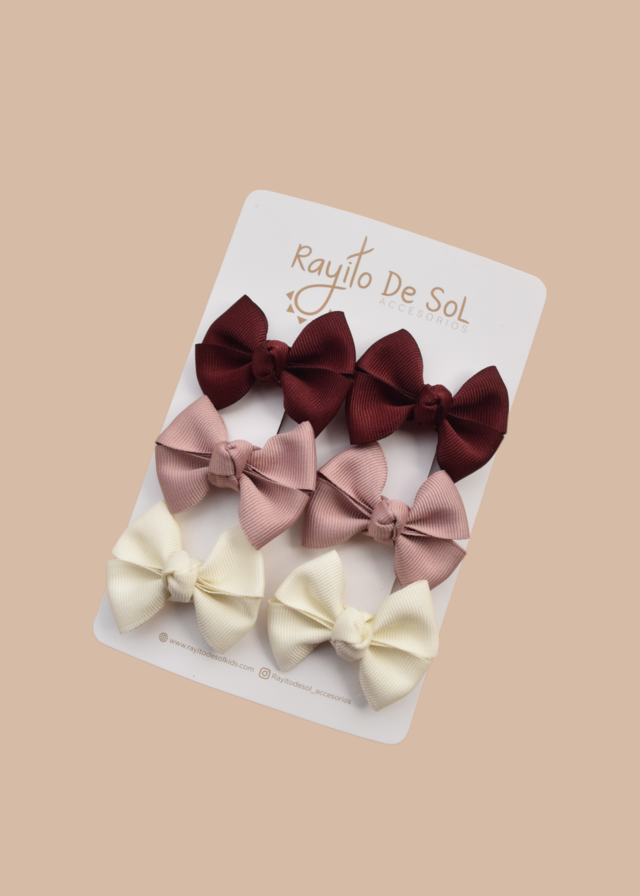 Set x3 pares de pinzas Moño Lety navideños